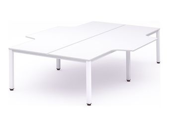 Rocada Executive - Mesa - con forma de L - blanco - blanco, RAL 9003 base