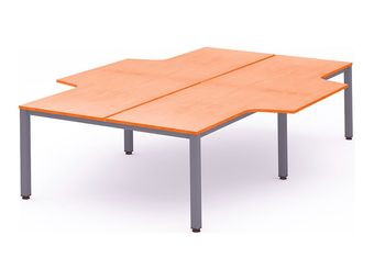 Rocada Executive - Mesa - con forma de L - verde haya - aluminio base