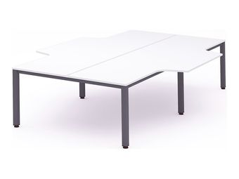 Rocada Executive - Mesa - con forma de L - blanco - antracita base