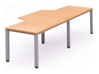 Rocada Executive - Mesa - con forma de L - verde haya - aluminio base