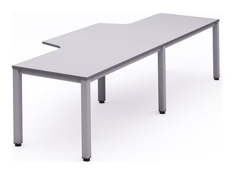 Rocada Executive - Mesa - con forma de L - gris - gris, RAL 9006 base