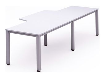 Rocada Executive - Mesa - con forma de L - blanco - aluminio base