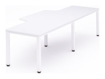 Rocada Executive - Mesa - con forma de L - blanco - blanco, RAL 9003 base