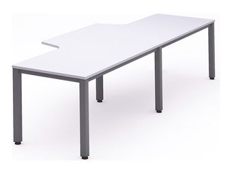 Rocada Executive - Mesa - con forma de L - blanco - antracita base