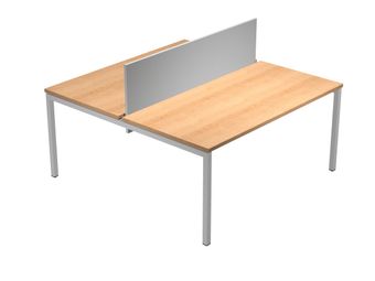 Bureau bench Trend - L180 - avec panneau de séparation - plateau imitation hêtre