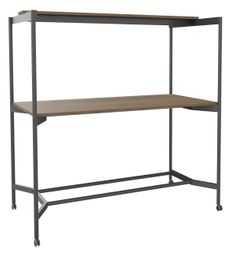 Table Coworking ELKI - L180 - plateau imitation noyer - pied carbone