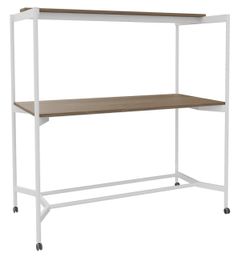 Table Coworking ELKI - L180 - plateau imitation noyer - pied blanc