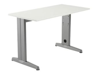 Rocada METAL - Mesa - rectangular - blanco - gris, RAL 9006 base