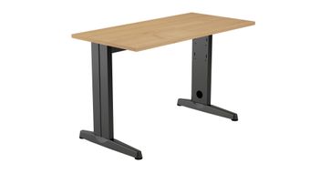 Mesa de oficina serie metal 120x60 antracita - roble