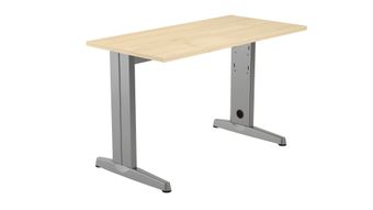 Mesa de oficina serie metal ajustable en altura 120x60 aluminio - haya