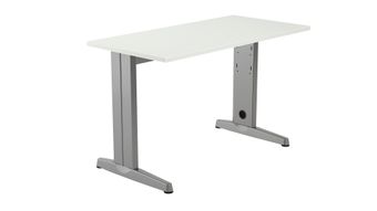 Mesa de oficina serie metal ajustable en altura 120x60 aluminio - blanco