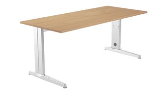 Mesa de oficina serie metal 140x80 blanco - roble