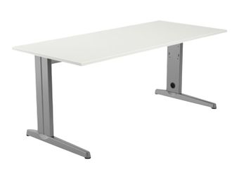 Rocada METAL - Mesa - rectangular - blanco - gris, RAL 9006 base