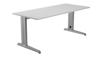 Mesa de oficina serie metal ajustable en altura 180 x 80 aluminio - gris