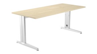 Mesa de oficina serie metal 200x80 blanco - haya