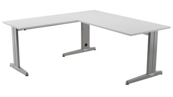 Ala para mesa de oficina serie metal 100x60 aluminio  gris -precio solo para el ala, l