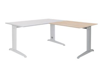 Rocada METAL - Mesa - esquina - blanco - gris, RAL 9006 base