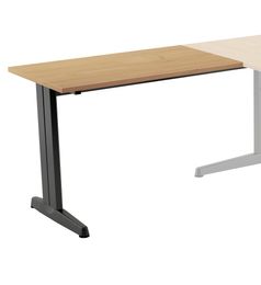 Ala para mesa de oficina serie metal 100x60 antracita-roble