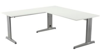 Ala para mesa de oficina serie metal ajustable en altura 100x60 aluminio  blanco -prec