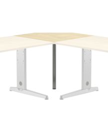 Mesa angulo 90 haya para mesa de oficina serie work-metal aluminio-haya