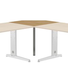 Mesa angulo 90 roble para mesa de oficina serie work-metal aluminio-roble