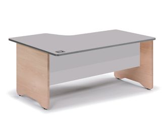 Mesa de oficina serie work con forma de l derecha 160x120 haya-blanco