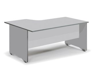 Mesa de oficina serie work con forma de l derecha 160x120 aluminio-gris