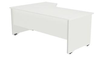 Mesa de oficina serie work con forma de l derecha 160x120 blanco-blanco