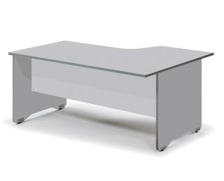 Mesa de oficina serie work con forma de l izquierda 160x120 aluminio-gris