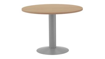 Mesa de reuniones redonda 100cm de diametro altura 72cm color: pata metalica gris  tab