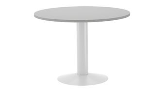 Mesa de reuniones redonda 100cm de diametro altura 72cm color: pata metalica blanca  t