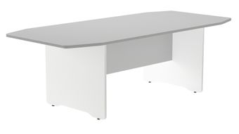 Mesa de reuniones 220x100x72cm. color: pata blanca  tablero gris