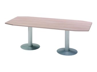 Rocada Meeting - Mesa - rectangular con lados redondeados - blanco - aluminio base