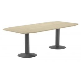 Mesa de reuniones 220x100x72cm. color: pata metalica antracita / tablero haya