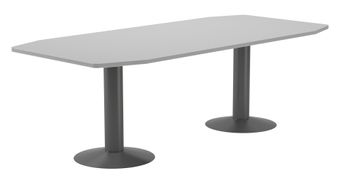 Mesa de reuniones 220x100x72cm. color: pata metalica antracita tablero gris