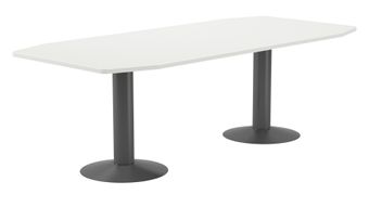 Mesa de reuniones 220x100x72cm. color: pata metalica antracita tablero blanco