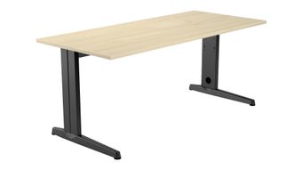 Mesa de oficina serie metal 180x80 antracita - haya