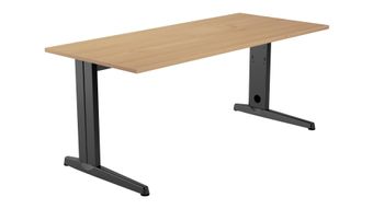Mesa de oficina serie metal 200x80 antracita - roble