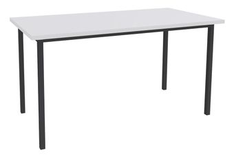 Table de réunion Rectangulaire - 120 x 60 cm - Pieds carrés anthracite - blanc perle