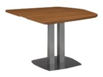 Table de réunion semi-ovale SLIVER - L102 x H75 x P115 - Noyer et bronze