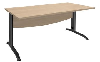 Bureau droit IDRA - L140 cm - Pieds anthracite - plateau imitation Chêne clair