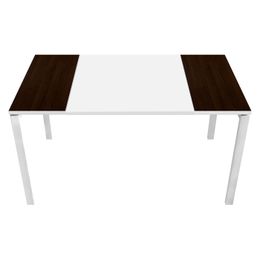 Table de réunion EASYDESK - L150 x P114 x H75 cm - blanc/wengé