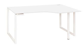 Bureau compact à droite SUNDAY - 160 cm - Pieds cadre - Blanc