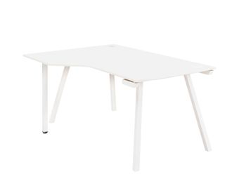 Bureau compact à gauche SUNDAY - 160 cm - Pieds trapèze - Blanc