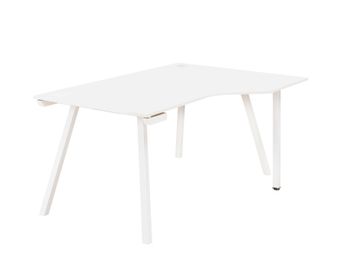 Bureau compact à droite SUNDAY - 160 cm - Pieds trapèze - Blanc