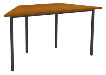 Table de réunion Trapèze - 140 x 70 cm - Pieds anthracite - imitation Merisier