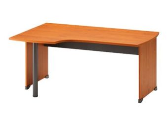Bureau compact à gauche JAZZ+ - 160 cm - Pieds panneaux - Aulne