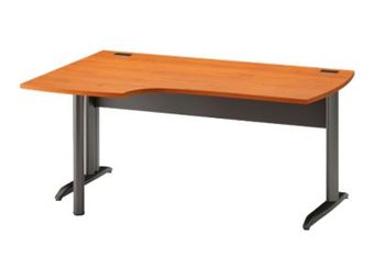 Bureau compact à gauche JAZZ+ - 160 cm - Pieds métal - Aulne