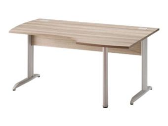 Bureau compact à droite JAZZ+ - 160 cm - Pieds métal - Chêne gris