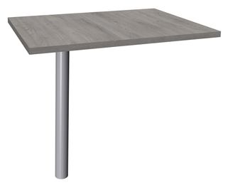 Extension IDRA/DUAL sur pied tube - 80 x 60 cm - Pied alu - plateau imitation Chêne gris